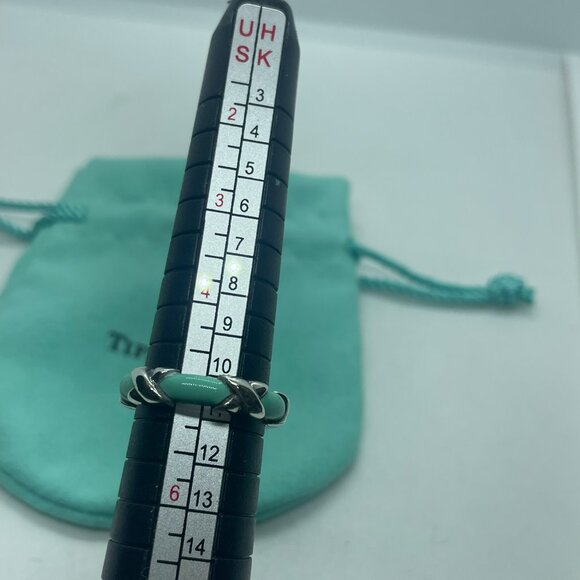 Tiffany & Co. Blue Enamel Signature X Band Ring Size 5 - Picture 12 of 12
